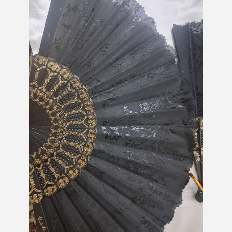 بادبزن طرح دار مشکی
