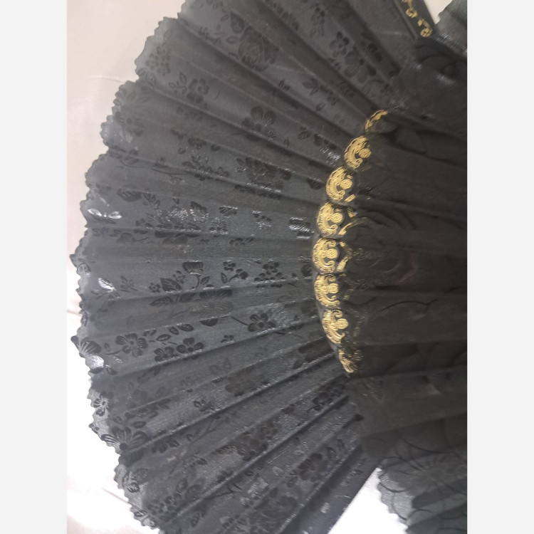 بادبزن طرح دار مشکی